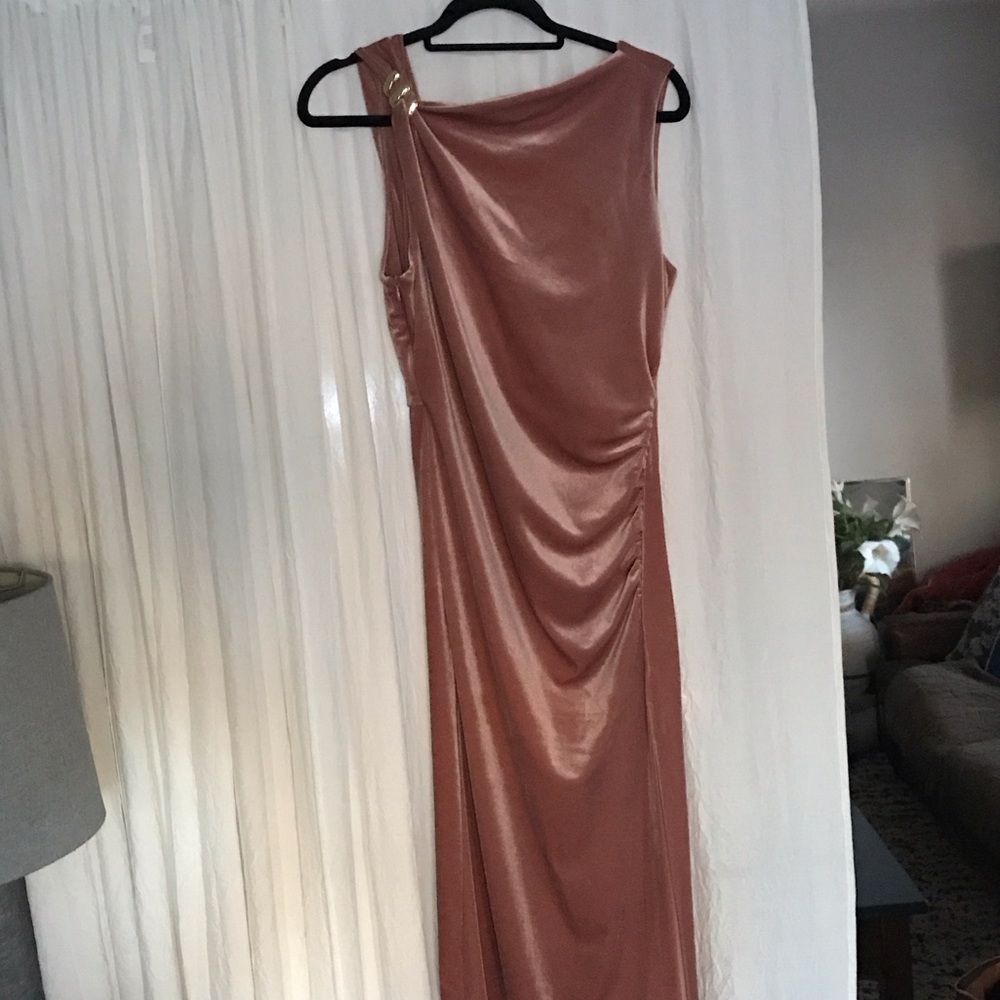Zara One Shoulder Copper Dress